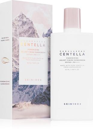 Сонцезахисний крем centella madagascar centella poremizing velvet finish sunscreen для обличчя, spf 50+