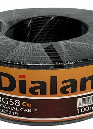Антенний коаксіальний кабель діалан dialan rg 58 cu 50 ом мідна жила для модемів роутерів та радіообладнання 100 м