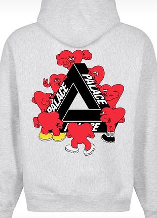 Мужское худи palace logo унисекс кофта толстовка пелес серый m