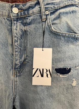 Джинси жіночі zara блакитні рвані