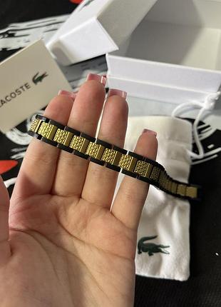 Мужской браслет lacoste — черная сталь 316l, регулируемый размер