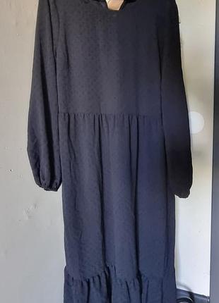 Сукня міді жіноча papaya чорна фактурна розмір 14 (xl)