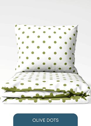 Комплект постільної білизни "теп" полуторний (olive dots, 70x70)