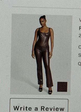 Брюки жіночі victoria’s secret faux leather burgundy brown xl