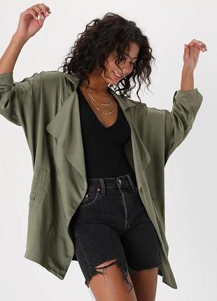 Стильный кардиган накидка оливкового цвета размер хл zara