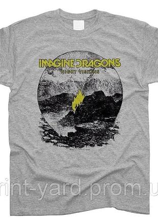 Футболка сіра loys music imagine dragons night visions