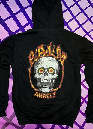 Толстовка чёрная palm angels skull • худи палм анжелс l