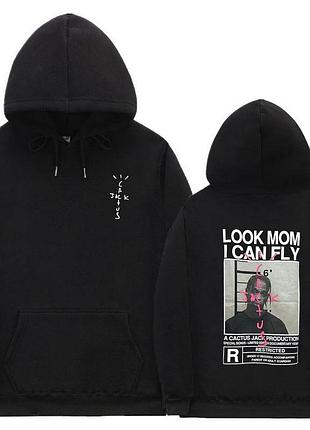 Худи чёрный loys cactus jack. толстовка кактус джек art 18 look mom i can fly xl