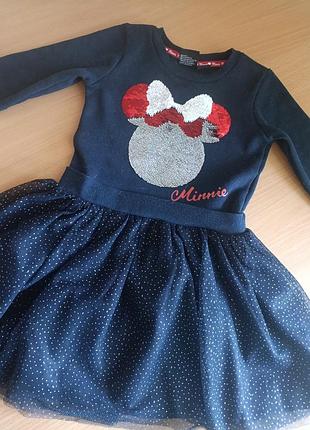 Сукня для дівчинки disney minnie утеплена, синя