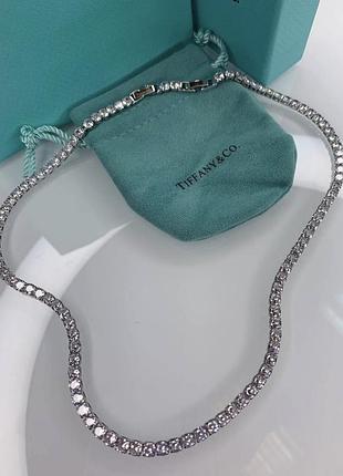 Кольє для жінок tiffany & co. сріблясте з цирконами