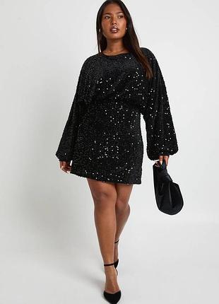 Сукня вечірка бархат в паєтках святкова 26 5xl, 6xl