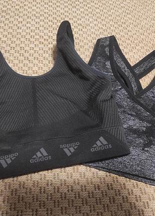 Топ спортивний жіночий adidas чорний/сірий s/xs