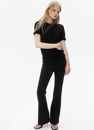 Классические черные брюки-клеш с облегающим кроем h&amp;m s 36