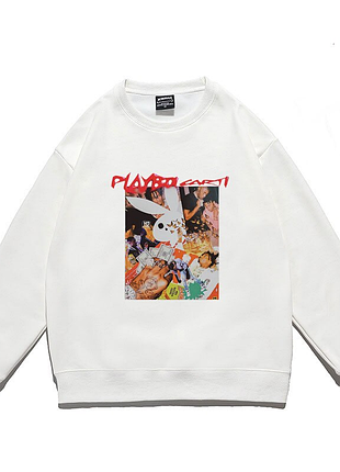 Свитшот белый loys playboi carti в стиле хип-хоп l