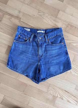 Жіночі джинсові шорти levi’s mom 80s сині розмір 25 (xs-s)