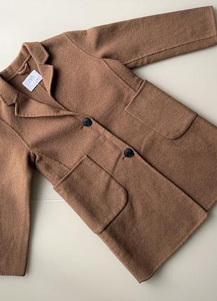 Пальто для дівчинки zara коричневе на 8 років, 128 см