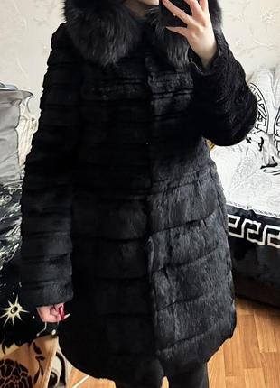 Чорна шубка з кролика 2