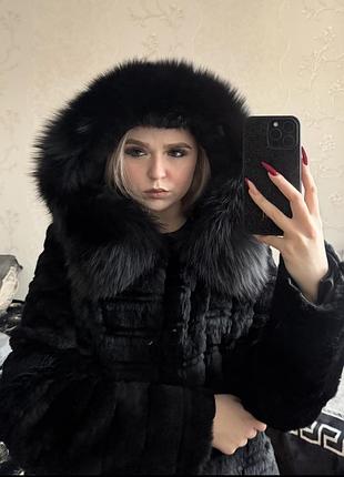 Чорна шубка з кролика 4