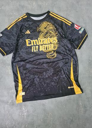 Футболка чоловіча adidas чорна з золотим принтом