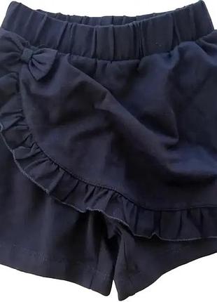 Шорти спідниця для дівчинки 104 см чорні на гумці з рюшами туреччина для танців гімнастики