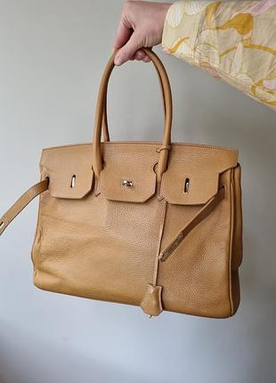 Кожаная сумка, сумка тоут, сумка birkin