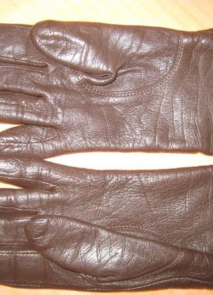 Рукавички коричневі натуральна шкіра4 фото