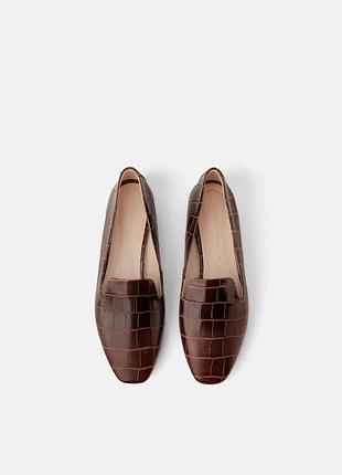 Шкіряні лофери під рептилію , zara