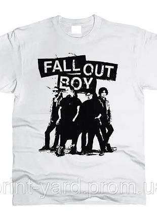 Футболка белая loys music fall out boy hip-hop