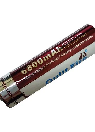 Аккумулятор qulit fire 18650 6800 mah 3,7v имеет встроенную плату защиты от перезаряда