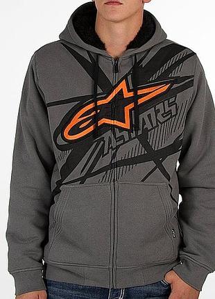 Кофта чоловіча alpinestars сіра з принтом