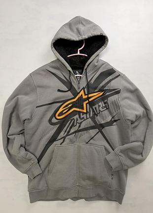 Кофта чоловіча alpinestars сіра з принтом 2