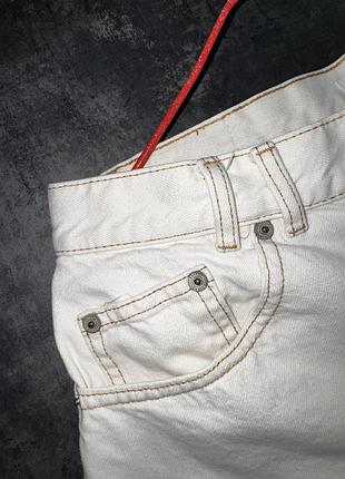 Джинсовые шорты от pull&bear с бахромой, белые джинсовые шорты, білі джинсові шорти 4