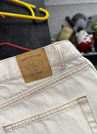 Джинсовые шорты от pull&bear с бахромой, белые джинсовые шорты, білі джинсові шорти 7