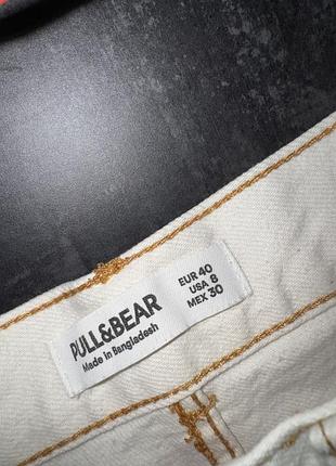 Джинсовые шорты от pull&bear с бахромой, белые джинсовые шорты, білі джинсові шорти 5