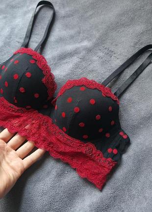 Бюстгальтер жіночий intimissimi чорний у горох з мереживом