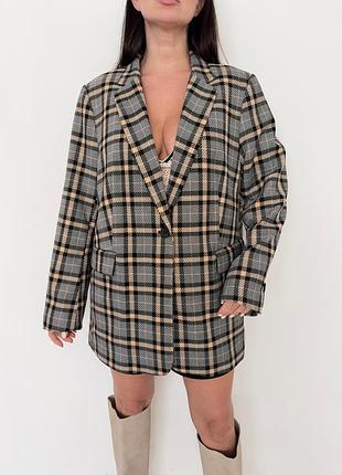 Пиджак в клетку h&amp;m 3