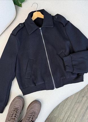 Жіноча шерстяна куртка бомбер на блискавці zara розмір м