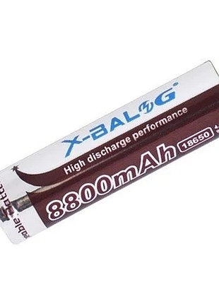 Аккумулятор 18650 x-balog 8800mah 4,2v li-ion батарейка для фонариков с защитой от разряда и перезаряда