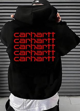 Мужское худи carhartt logo унисекс кофта толстовка кархарт черный xl