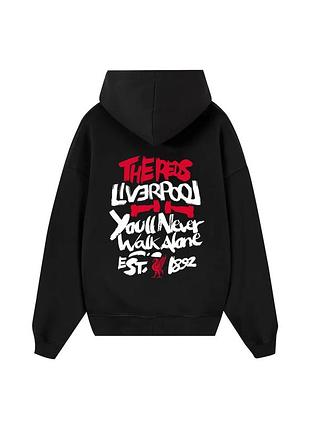 Худи loys толстовка с принтом the reds liverpool hoodie, черный xl