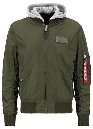 Куртка чоловіча alpha industries ma-1 tt hood dark green xl