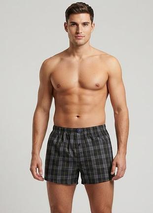 Мужские трусы семейные-боксеры smith &amp; jones boxer shorts 1 шт в наборе, размер m, черный в клетку