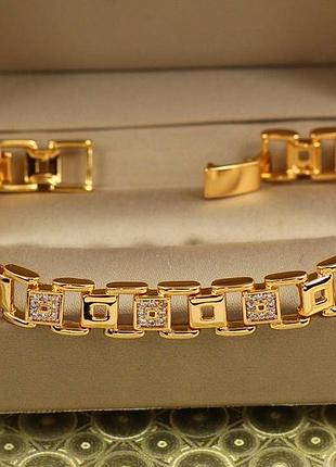 Браслет xuping jewelry тендітний союз 21 см 9 мм золотистий