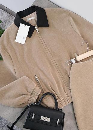 Жіноча весняна вельветова куртка бомбер на підкладці zara розмір xs-s