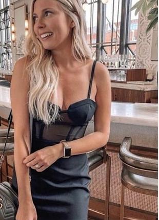 Изысканная комбинированная мини-платье в корсетном стиле zara