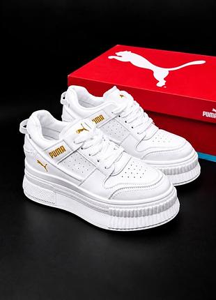 Жіночі кросівки puma на платформі білі 36–41 | кросівки пума женские кроссовки на платформе новинка удобная посадка 2026
