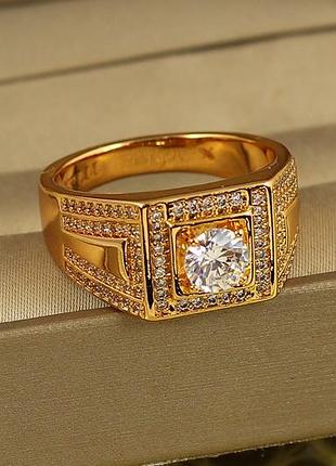 Кольцо xuping jewelry цезарь р 21 золотистое
