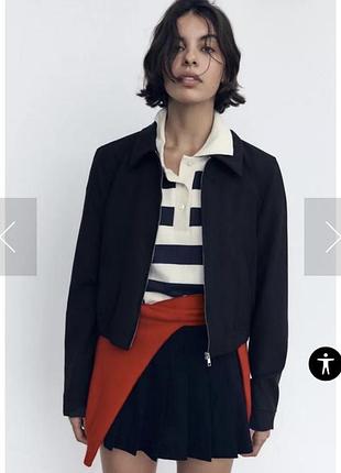 Куртка жіноча zara коротка темно-синя xs