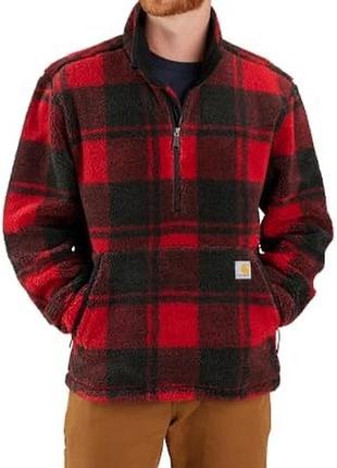 Кофта чоловіча флісова carhartt у клітинку червона, чорна xl