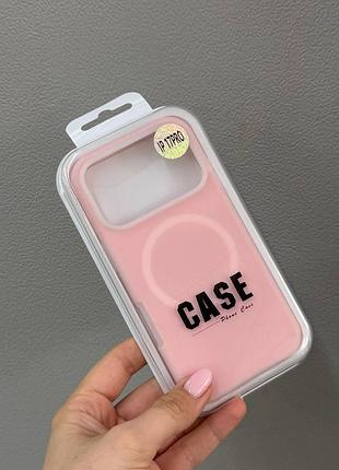 Чехол-накладка с микрофиброй для айфон 17 pro, чехол silicone case с микрофиброй для iphone 17 pro (розовый)